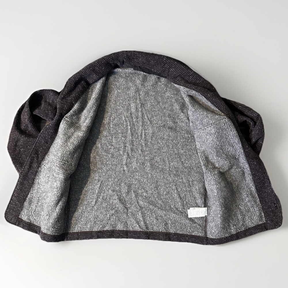 Wallace Barnes Sweater Mens Medium Gray Cardigan Salt Pepper Fleece - Picture 6 of 10